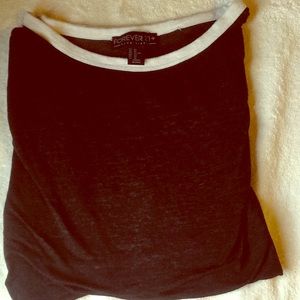 🖤 NWOT Sheer Black Forever 21 Ringer Tee🖤